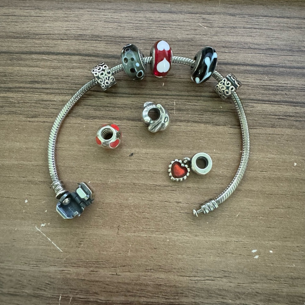 Pandora bracelet with charms